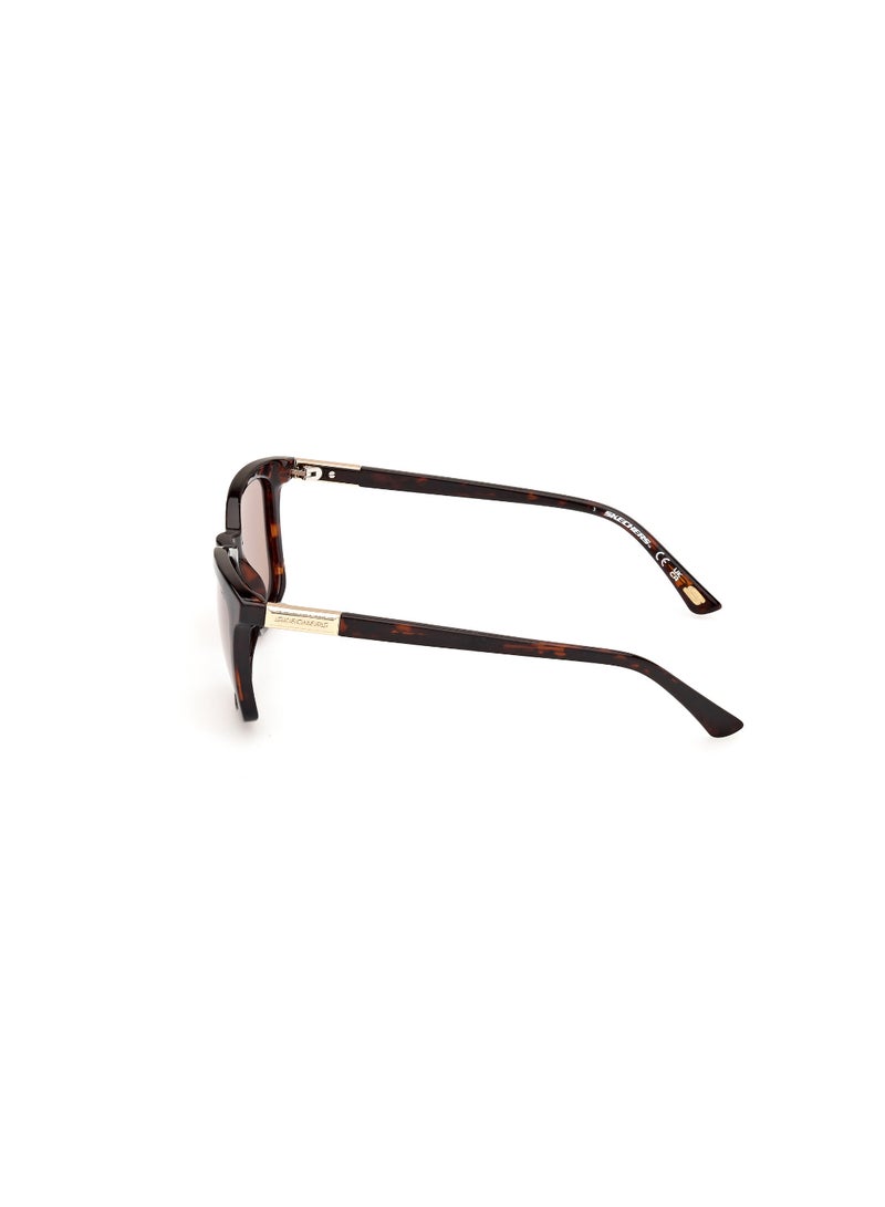 SKECHERS Women's Square Shape  Sunglasses SE636052H54 Lens Size: 54 Millimeter - Dark Havana - Image 4